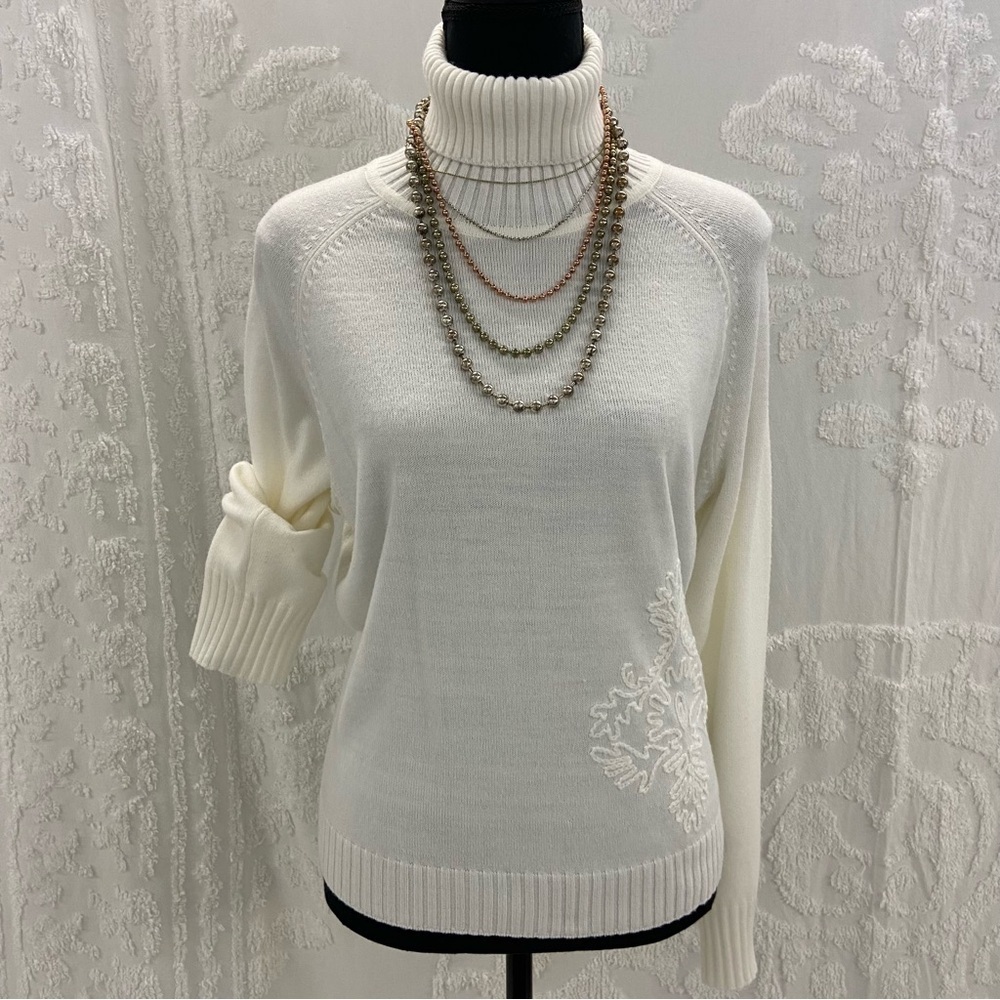 VTG NORTON MCNAUGHTON Womens Sweater SzM Wht Capsule Wardrobe Minimalist Neutral